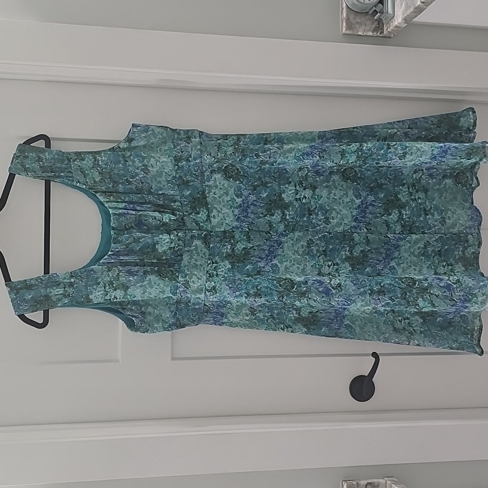 Dress Barn Blue Floral Watercolor Dress Size 22 - Picture 7 of 13
